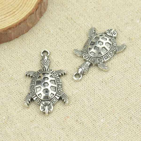 

8 pcs/lot 37*21 mm antique silver plated tortoise charms 2307