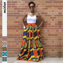 Плиссированная юбка с цветочным принтом в Африканском национальном стиле