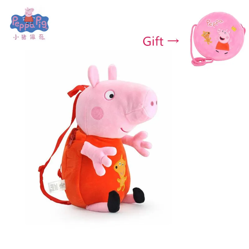 C Подлинная Peppa Свинья участие дети сумка Kid милый детский сад мультяшный плюшевый рюкзак Чучело Рюкзак - Цвет: C