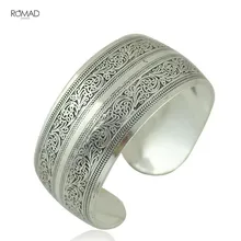 Vintage ethnic apertura boho antic silver cuff bangle bohemia antalya diseño tallado declaración brazalete para mujeres joyería Z4