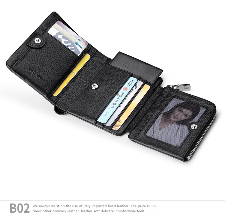 Мужской кошелек со складным отделением из натуральной кожи на молнии с карманом для монет, мужской деловой короткий кошелек от ведущего бренда, 3 складки, дизайн
