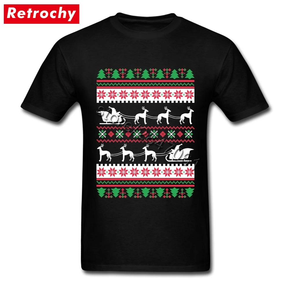 

Italian Greyhound Santa Reindeer Christmas Ugly T-Shirt Homme Shirts O-neck Cheap Brand Tees Shirt Valentines gifts