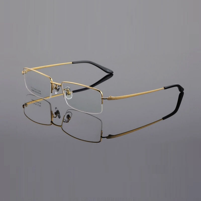 Lunettes de vue pour hommes, lentilles de Prescription de myopie, monture  de lunettes à rayures fines, branches en titane d'affaires, largeur 142 |  AliExpress