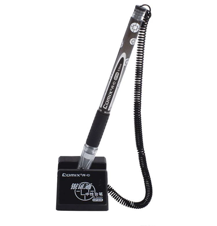 0.5mm Desk pen Table mounted Gel pen for bank front finance counter