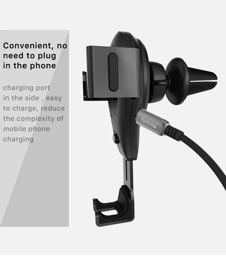 Car Qi Wireless Fast Charger Gravity Car Phone Holder Stand (7)
