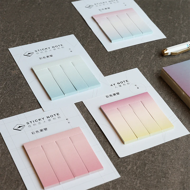 

Z05 2X Colorful Gradual Change Color Memo Pads Paper Sticky Notes Scrapbooking Label Decor School Office Supply