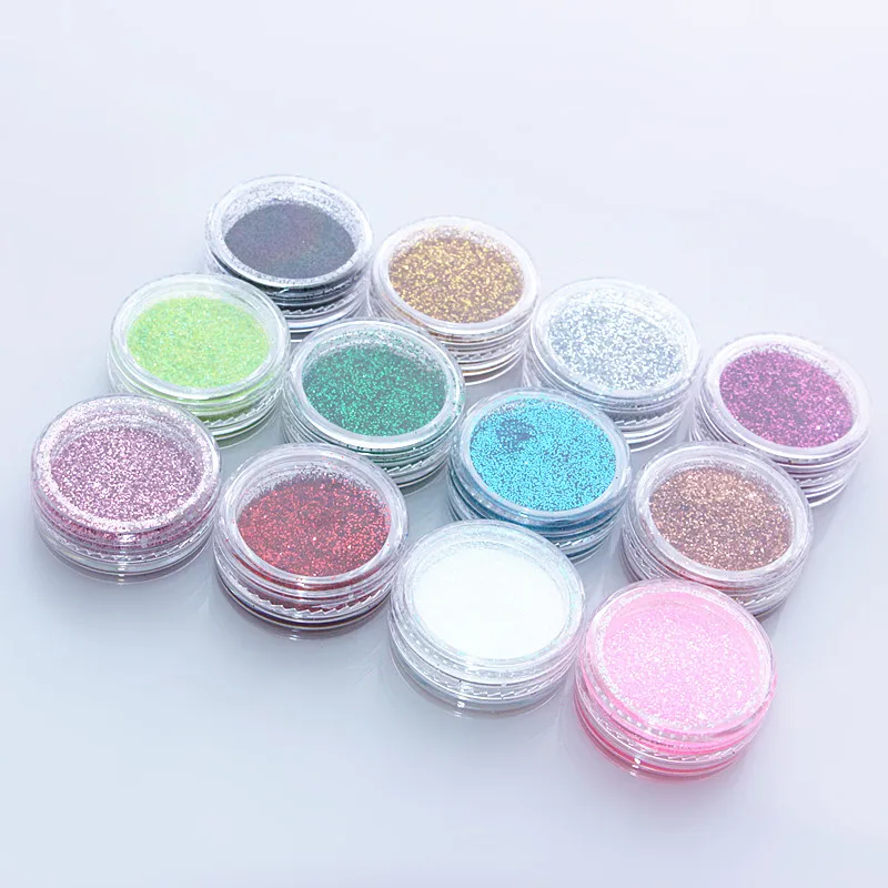 12 Grids/set Holo Irregular Mermaid Colorful Laser Nail Flakes 3D Nail Art Glitter Gel Polish Manicure DIY Decor Sequins