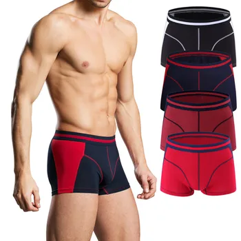 

Men's Sexy Elastic Stripe Boxer New 95% Cotton Soft Breathable Comfortable Underwear Fashion Casual Underpants трусы мужские #S