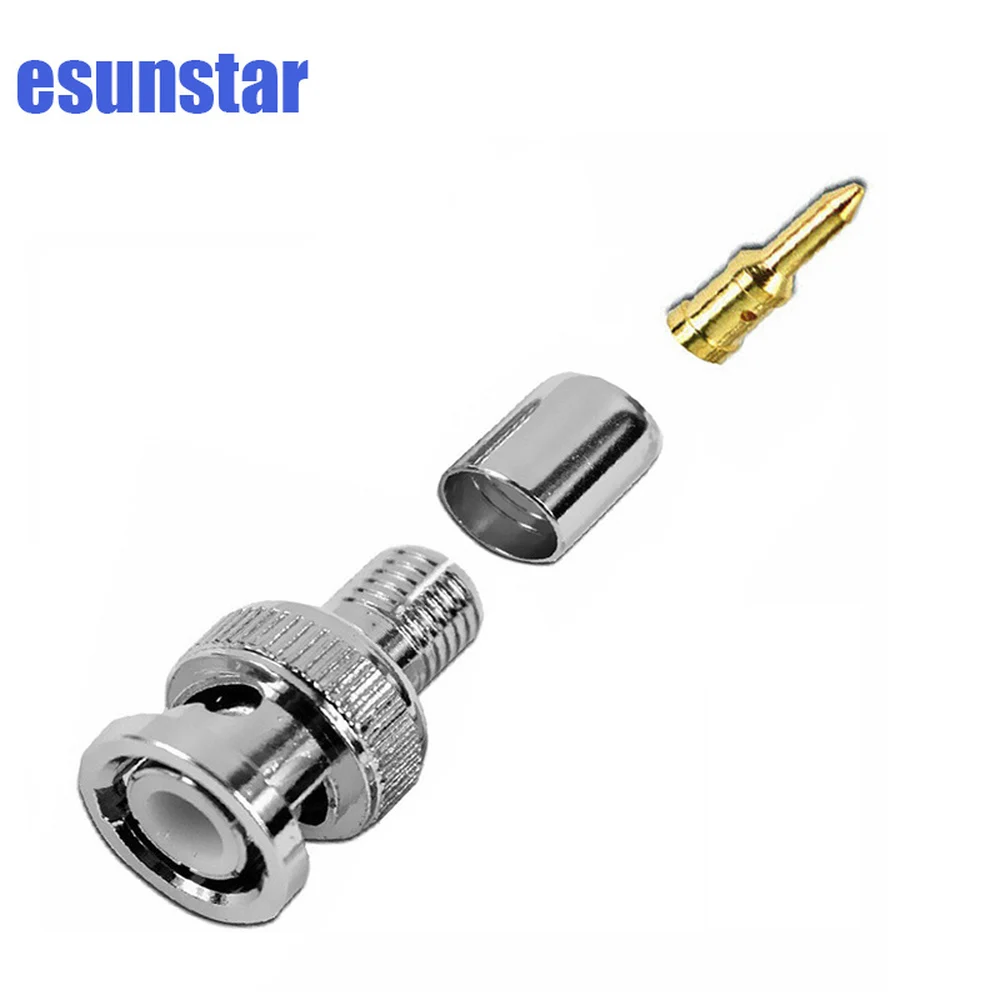 10pcs/lot BNC Male Crimp plug for RG59 Coaxial Cable RG59 BNC Connector