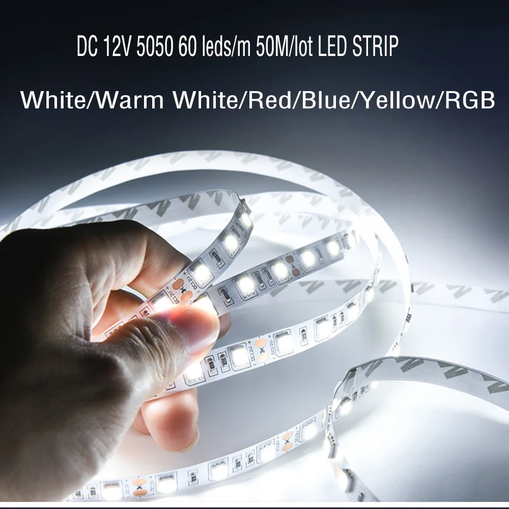 Led Light Strip 5050 DC 12V 60LEDS/m 5M/Lot Single Color Flexible RGB Led Strip