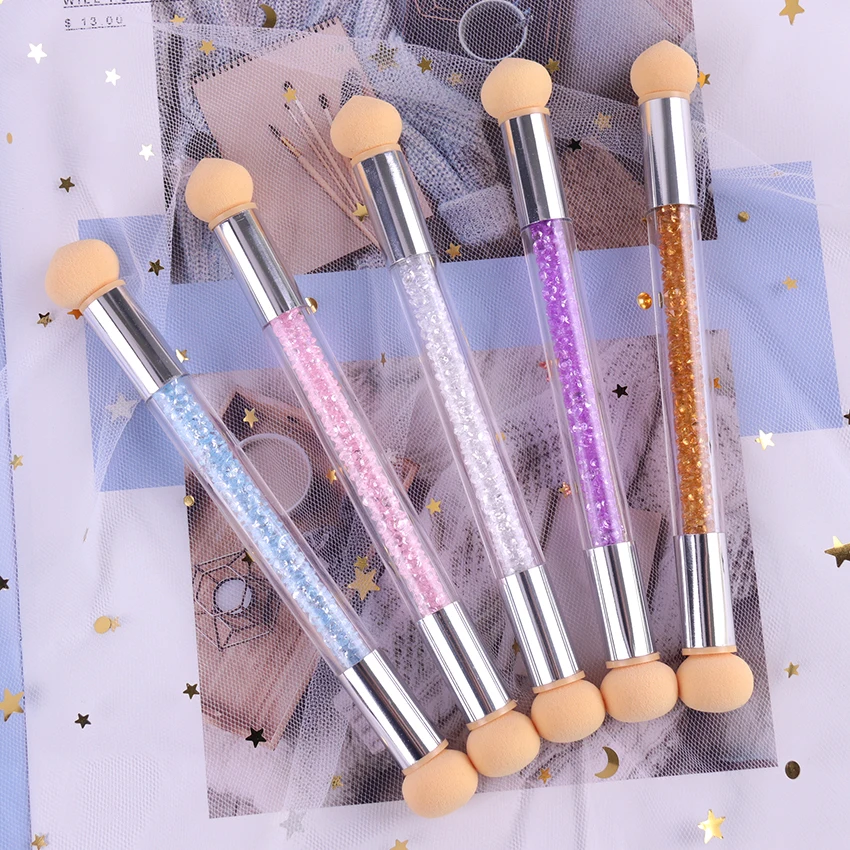 

Sponge Heads Sharp Round Color Paint Pen Gradient Nail Tool Double-Headed Sponge Smudged Nail Pen Manicure Tools