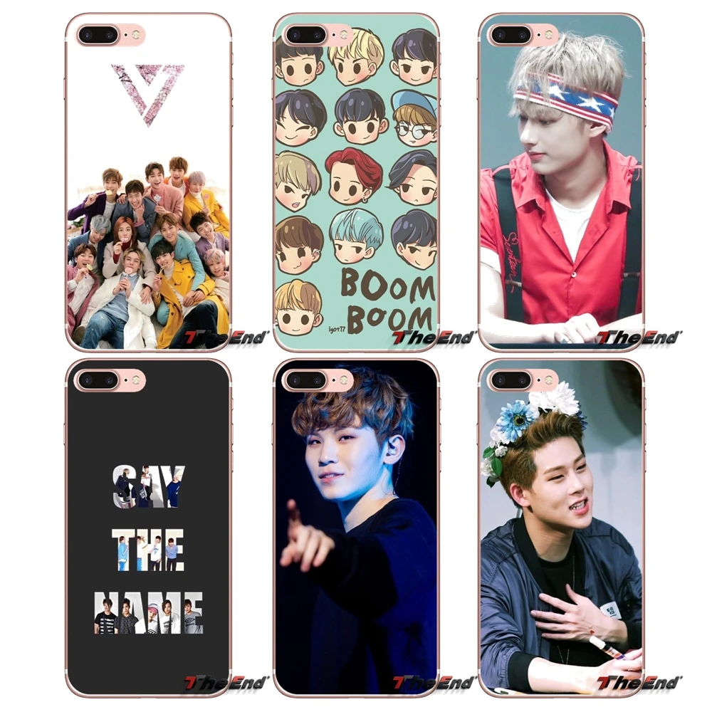 Аксессуары с логотипом KPop Seventeen для iPhone X 4 4S 5 5S 5C SE 6 6S 7 8 Plus Samsung Galaxy J1 J3 J5 J7 A3 A5 2016 2017 |