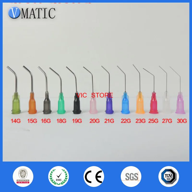 

45 degree 14-30G 1 inch TE Bent Dispensing Tips dispensing needle For Dispensing Syringe
