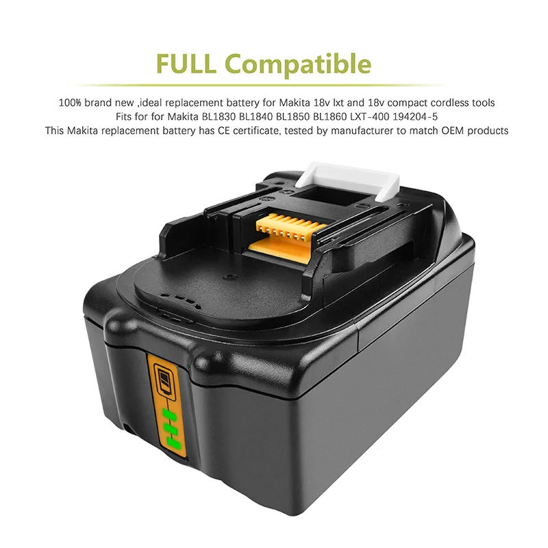 Battool LXT литий ионный аккумулятор для замены Батарея 6000 мА/ч 18V Makita BL1830 BL1835 BL1815 BCS550