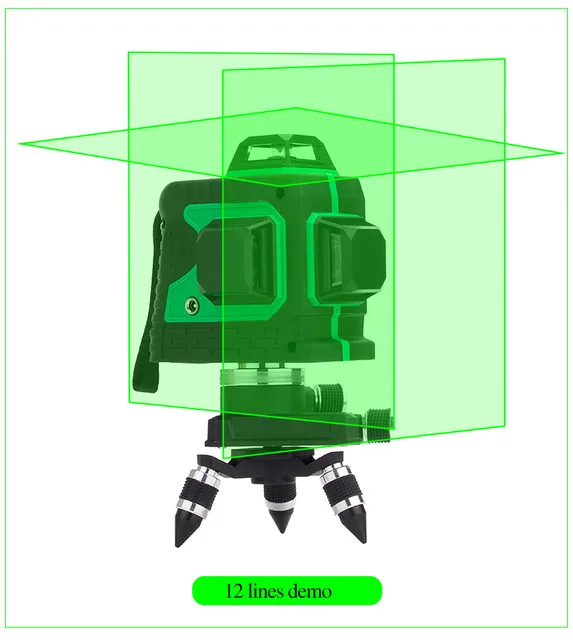 LETER 12 линий 3D лазерный уровень самонивелирующийся 360 горизонтальный и вертикальный крест супер мощный лазерный луч линии - Цвет: 3D green laser