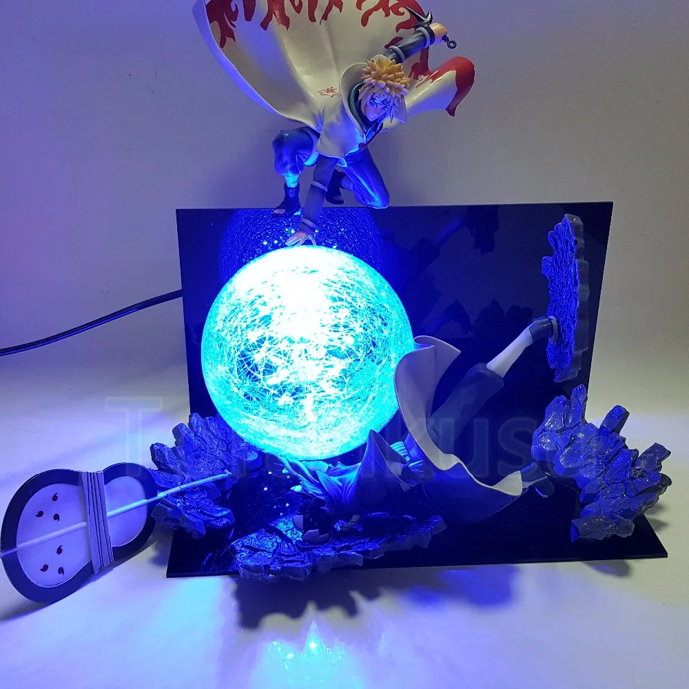 Ceny Naruto figurka Namikaze Minato VS Obito Rasengan DIY Led światło Uzumaki Naruto shippuden Uchiha Obito Sasuke Uzumaki DIY182