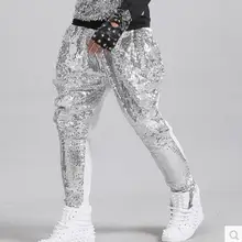 Ночной клуб мужская одежда мода для певца, танцора DJ блестки Гарун брюки размер плюс мужской сценические костюмы