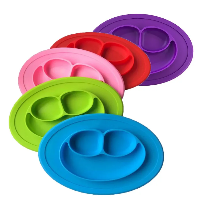 eTya Silicone Table Mat Baby Plate Mat Suction Tray Non-slip Mini Mat Children Kids Meal Fruits Tray Toddler Molds Kitchen Tools
