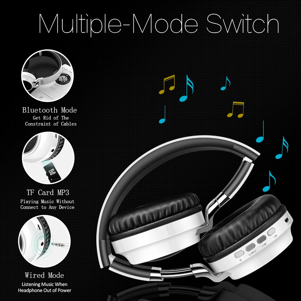P60 Bluetooth наушники беспроводные наушники 7 цветов Светящиеся 20 часов прослушивания музыки гарнитура с микрофоном для телефона Xiaomi iPhone PC