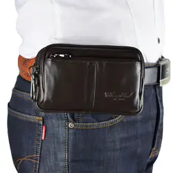 Новая модная мужская воловья Натуральная Кожа Фанни поясная сумка Карманный портсигар портмоне поясная сумка