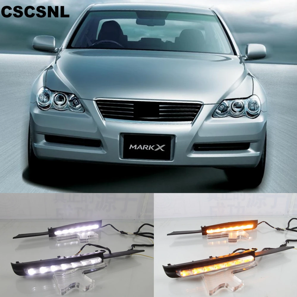 Cscsnl 1 пара DRL для Toyota MARK X REIZ 2004 2005 2006 2007 2008 2009 светодиодный DRL Дневной светильник с поворотник противотуманных фар