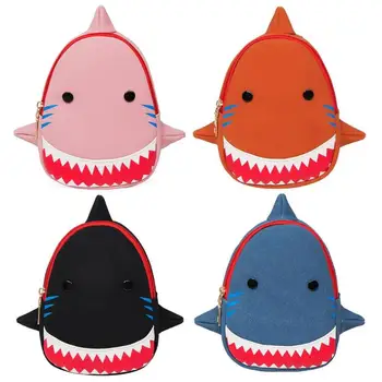 

Lovely 3D Cartoon Small Backpacks for Kids Baby Fashion Shark Shape Backpacks Canvas Zipper Shoulder Bags Cute Grils Daypack New