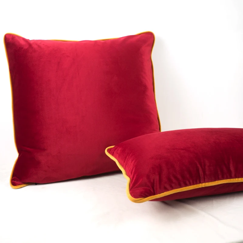 Коричневый желтый бархатный красный чехол для подушки, Наволочка на стул/диван, наволочка, без набивки, домашний декор