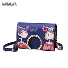 NADALIYANew Señoras Bolso de Cadena Diseñador de Personajes de Dibujos Animados de Cuero Hombro de La Manera Oblicua Bolso de Las Señoras Bolsa de Mensajero de Lujo