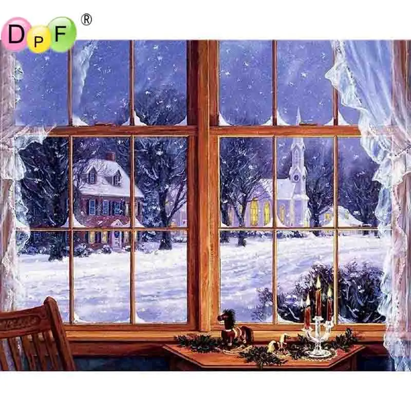 

DPF Diy Diamond Painting Cross Stitch Diamond Painting Mosaic Decor Full Diamond Embroidery Crafts Snow landscape wall painting