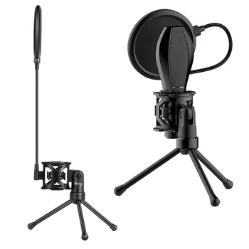 

New Microphone Holder Stick Desktop Tripod Stand Anti-Spray Net Kit