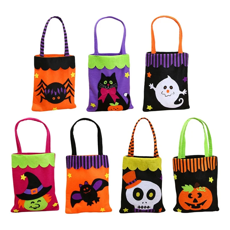 Colorful Halloween Candy Bag Gift Bags Pumpkin Trick or Treat Bags