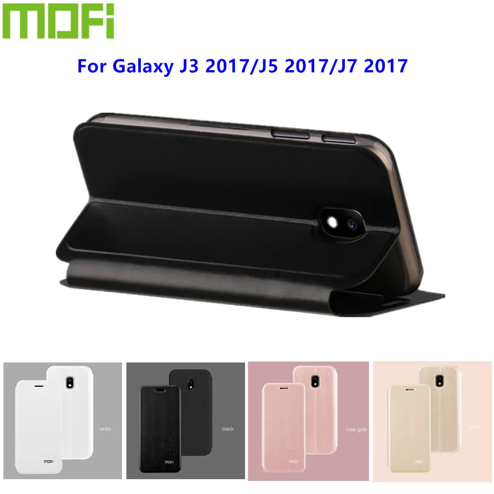 Оригинальный чехол Mofi для Samsung Galaxy J3 2017 роскошный кожаный книжка с подставкой в