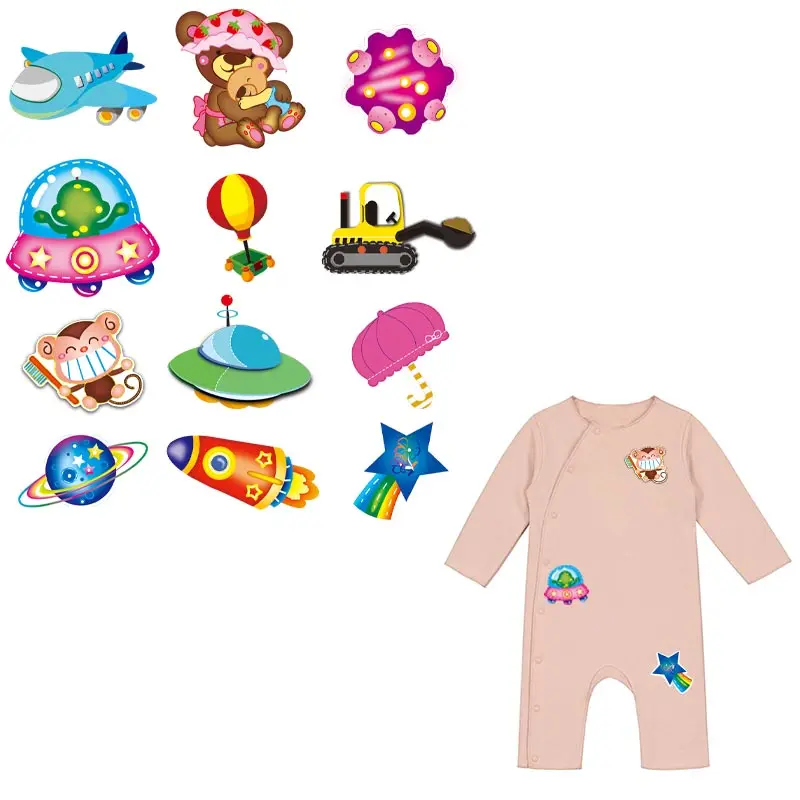 

ONESAID Kawaii Small Toys Iron on Patches Cartoon Washable Baby Patches Lot for Clothing Cute Clothes Stickers for Kids S-108