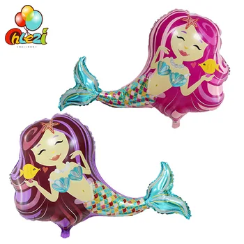 

1 pcs Mermaid princess Foil balloon Wedding Birthday Party Girl little Mermaid Ocean Theme Decor Supplies Kids Cartoon balloon
