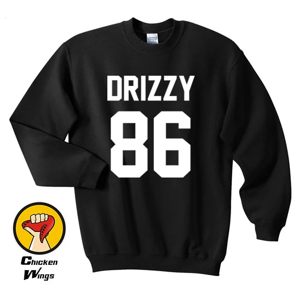 Дрейк drizzy 86 Рубашки хип-хоп, tumblr Hipster Crewneck Толстовка Унисекс более Цвета XS-2XL
