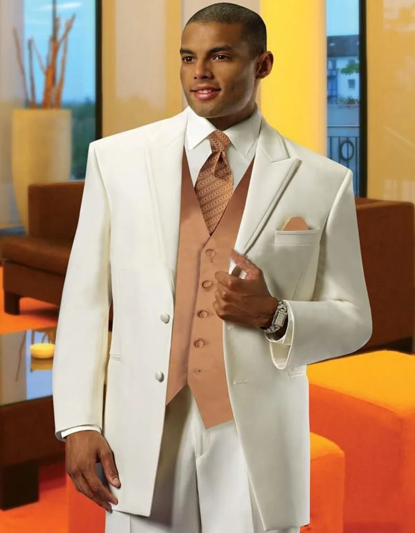 Classic Fit Men's Tuxedo Suit Formal Two Button Jacket & Pants Wedding Tux 