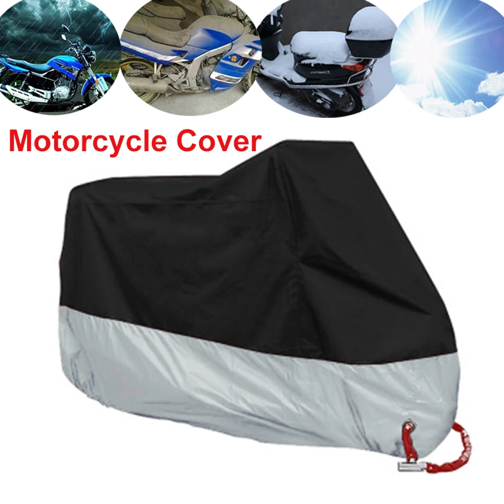 Чехол для мотоцикла, непромокаемый, пылезащитный, защита от солнца, противоугонная, с отверстием для замка мотоцикла, мотоцикла, круизера, велосипеда, скутера, чехол