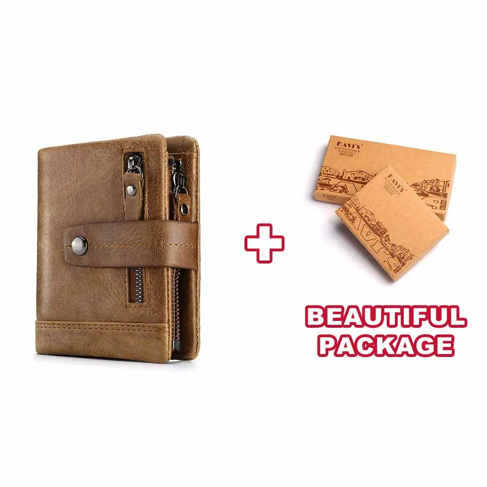 Brown-M-BOX KAVIS, Женский кошелек для монет, маленький кошелек, женский, натуральная кожа, Walet Portomonee, зажим для денег, сумка для девушек, леди, молния и валлет - Цвет: Brown-M-BOX