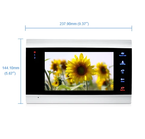 1 монитор + 1 видеоглазок + 16 г SD карты домофоны для частного дома 7 дюймов Сенсорная Кнопка видео Дверные звонки домофон Водонепроницаемый