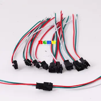 

2~100Pairs 3 Pin Female Male Connecters For WS2812B WS2811 WS2812 LED Strip 15CM