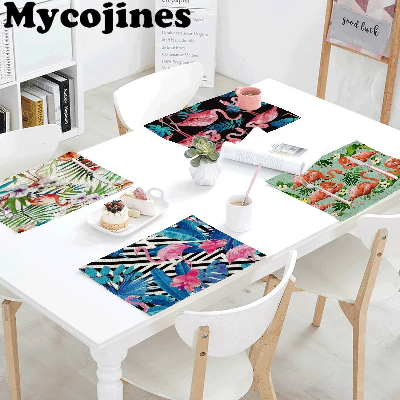

New Design Tablecloth Red Flamingo Striped Flowers Zebra Napkin Towel Pad Tea Coffee Table Kitchen Wedding Decor Western Pad