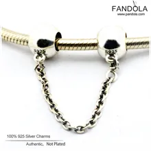 Аутентичные ювелирные изделия из стерлингового серебра 925 пробы, фирменные круглые надежные цепочки Подвески Бусины Европейский дизайн браслет с подвесками Berloque