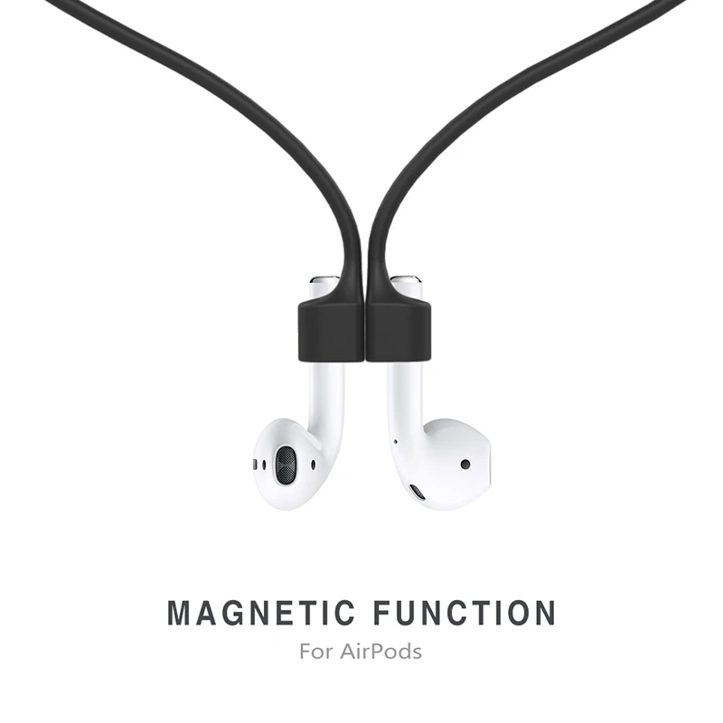 Bluetooth Wireless Earphone Case For Apple AirPods Soft Silicone Charging Earphones Cases With Magnetic anti-lost Rope Cover