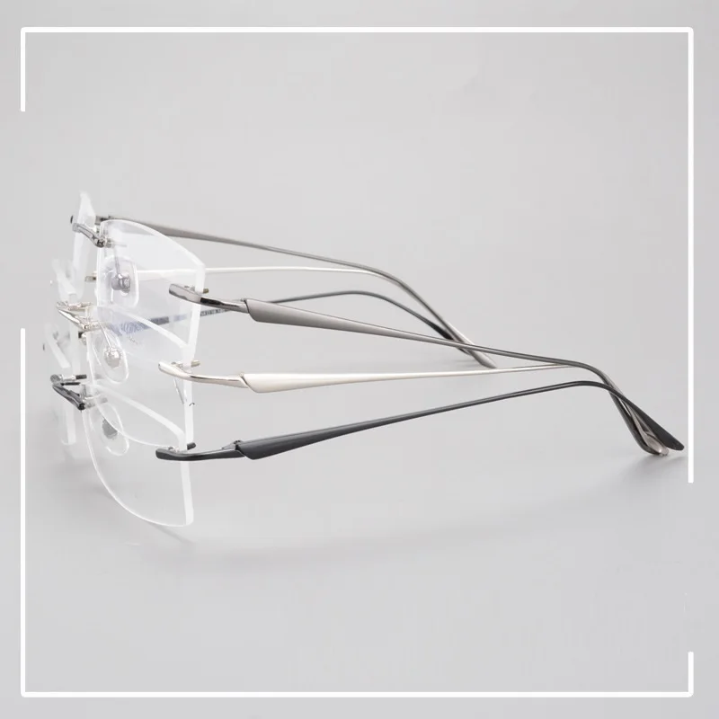 

Vazrobe Prescription Glasses Men Gold Rimless Man Frameless Spectacles progressive for Male Myopia Optical Lens Titanium UV400