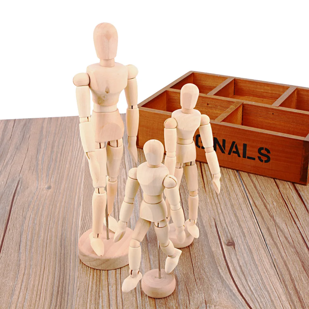 5.5 inch NEW Artist Movable Limbs Male Wooden Toy Figure Model Mannequin bjd Art Sketch Draw Action Toy Figures Kids Toys