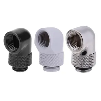 

NEW 1pcs G1/4 Thread 90 Degree Fitting Adapter Rotary Fitting Water Cooled Connector For PC Water Cooling System High Quality