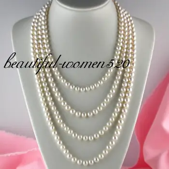 

Z1657 100" 9mm round white fw pearl bead necklace