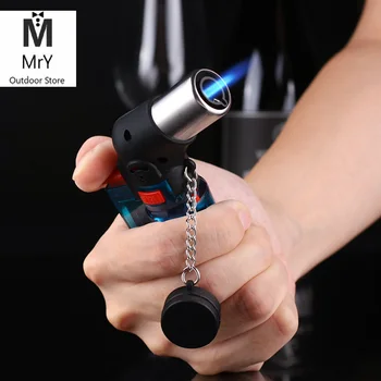 

Mini Outdoor Windproof Butane Jet Torch Cigarette Windproof Lighter Plastic Fire Ignition Burner Without Gas