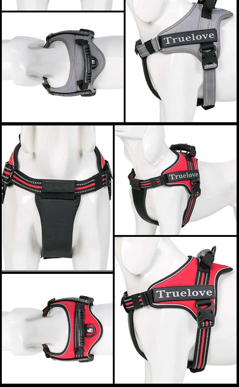 Truelove Large Small Soft Dog Harness Vest Nylon Sturdy Handle Removeable Pad Pet Harness Dog Vest Training Harnesses For Dogs (4)