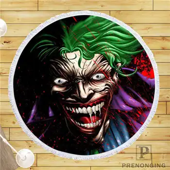 

Custom DIY Customized Microfiber Fabric joker (1)@ Round Beach Blanket Towel Printed on Demand 150cm #19-01-28-3-105